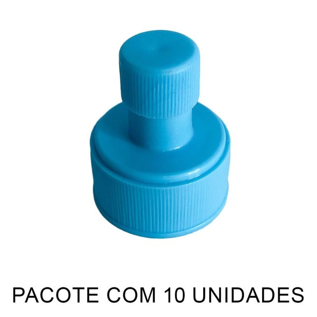 Tampa Bico Fit para Frascos Pet Boca 28mm - Azul Claro (Ciano Light) | Pacote com 10 Unidades