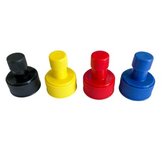 Tampa Bico Fit para Frascos Pet Boca 28mm | 4 Cores (Preto, Amarelo, Vermelho e Azul) na Sulink