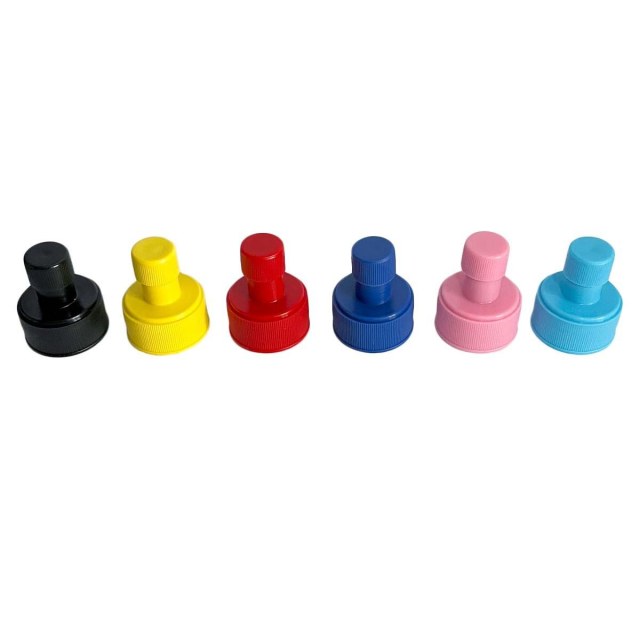 Tampa Bico Fit para Frascos Pet Boca 28mm | 6 Cores (Preto, Amarelo, Vermelho, Azul, Rosa e Azul BB)