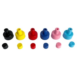 Tampa Bico Fit para Frascos Pet Boca 28mm | 6 Cores (Preto, Amarelo, Vermelho, Azul, Rosa e Azul BB) na Sulink