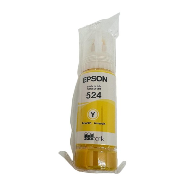 Garrafa de Tinta Original Epson 524 Amarela Pigmentada | T524420 70ml | L6490 L15150 L15160 na Sulink