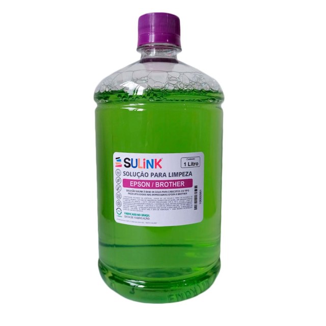 Solução de Limpeza Sulink Piezo para Impressoras Epson e Brother 1 Litro na Sulink
