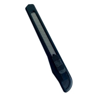 Estilete Estreito 12,5cm Lâmina de Aço Carbono 9mm Bazze B4001 Preto na Sulink