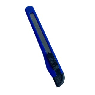 Estilete Estreito 12,5cm Lâmina de Aço Carbono 9mm Bazze B4001 Azul na Sulink