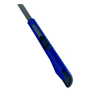 Estilete Estreito 12,5cm Lâmina de Aço Carbono 9mm Bazze B4001 Azul na Sulink