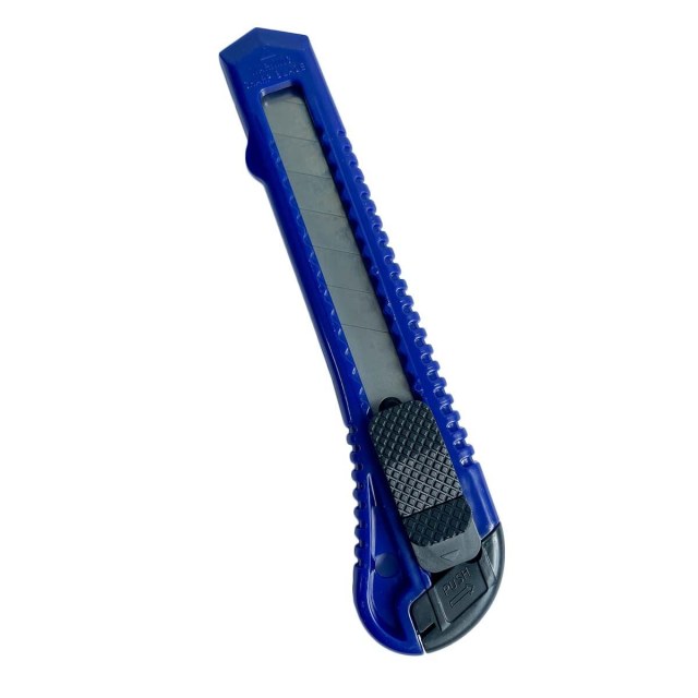Estilete Largo 15cm Lâmina de Aço Carbono 18mm Bazze B4002 Azul na Sulink