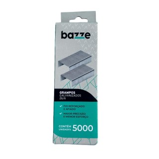 Grampo Galvanizado para Grampeador 26/6 Bazze Caixa com 5000 Unidades na Sulink