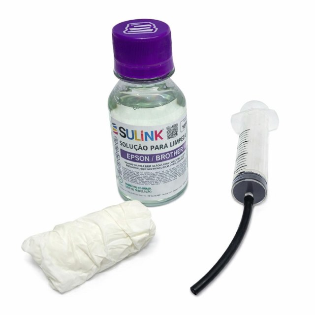 Kit para Limpeza de Cabeçotes Cabeça de Impressão Piezo | Epson e Brother | 100ml na Sulink