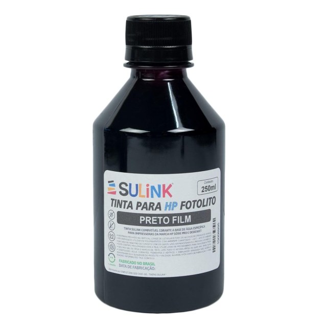 Tinta Sulink para HP Fotolito Corante Preto | 250ml na Sulink