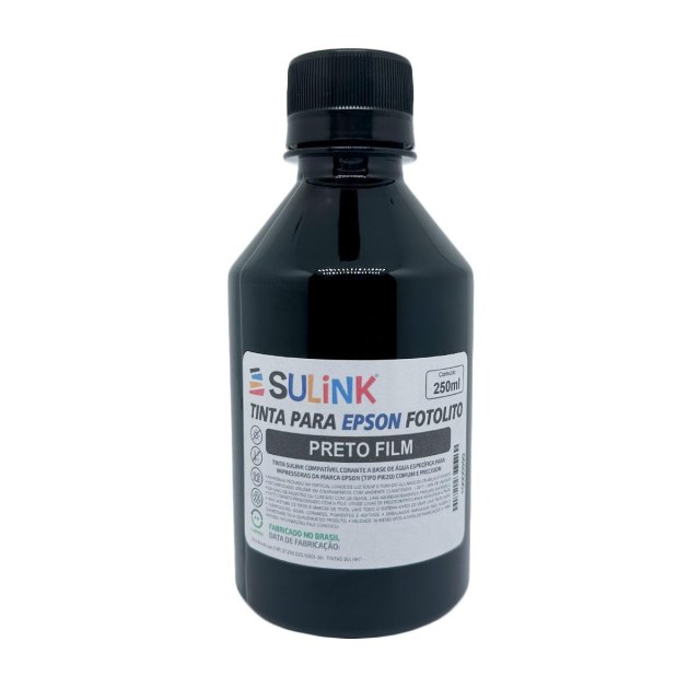 Tinta Sulink para Epson Fotolito Corante Preto | 250ml na Sulink