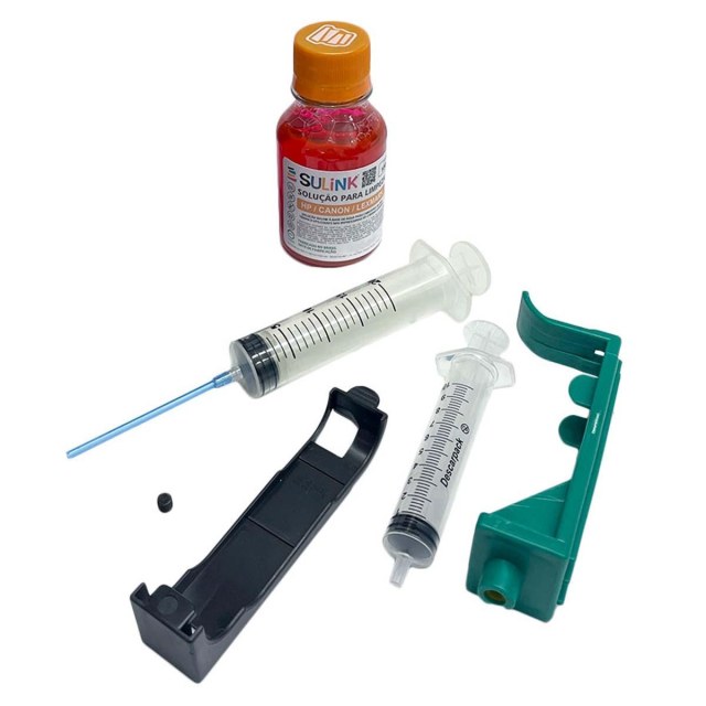 Kit Recarga Fácil para Cartucho HP 15 15B 40 45 45B Preto + 60ml Solução de Limpeza | Sem Tinta na Sulink