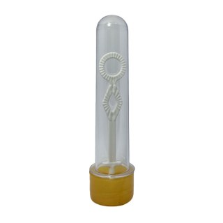 Tubete Bolha de Sabão 13cm Acrílico com Tampa Dourado - Unidade na Sulink