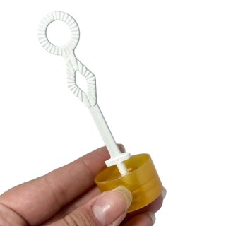 Tubete Bolha de Sabão 13cm Acrílico com Tampa Dourado - Unidade na Sulink