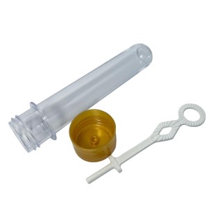 Tubete Bolha de Sabão 13cm Acrílico com Tampa Dourado - Pacote com 10 Unidades na Sulink