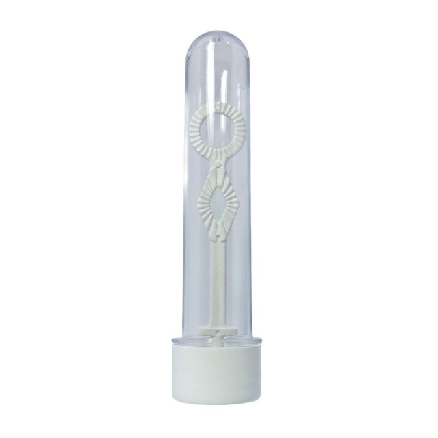 Tubete Bolha de Sabão 13cm Acrílico com Tampa Branco - Unidade na Sulink