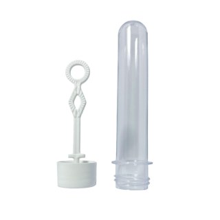 Tubete Bolha de Sabão 13cm Acrílico com Tampa Branco - Pacote com 10 Unidades na Sulink