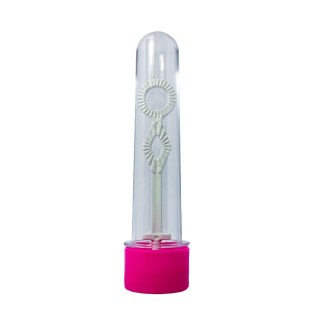 Tubete Bolha de Sabão 13cm Acrílico com Tampa Pink - Unidade na Sulink