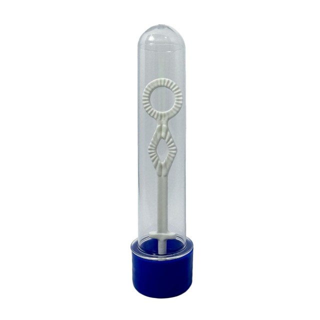 Tubete Bolha de Sabão 13cm Acrílico com Tampa Azul Royal - Unidade na Sulink