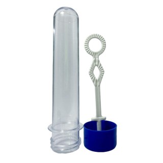 Tubete Bolha de Sabão 13cm Acrílico com Tampa Azul Royal - Unidade na Sulink