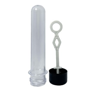 Tubete Bolha de Sabão 13cm Acrílico com Tampa Preto - Pacote com 10 Unidades na Sulink