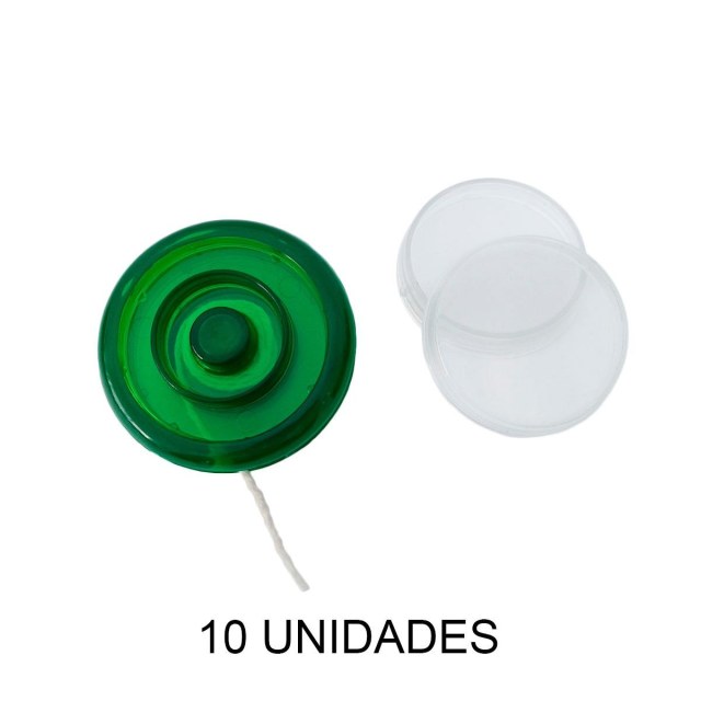 Ioiô Acrílico 5,5cm para Personalizar Laterais com Base Verde - Pacote com 10 Unidades na Sulink