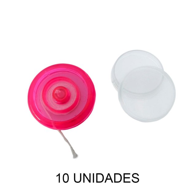 Ioiô Acrílico 5,5cm para Personalizar Laterais com Base Rosa - Pacote com 10 Unidades na Sulink