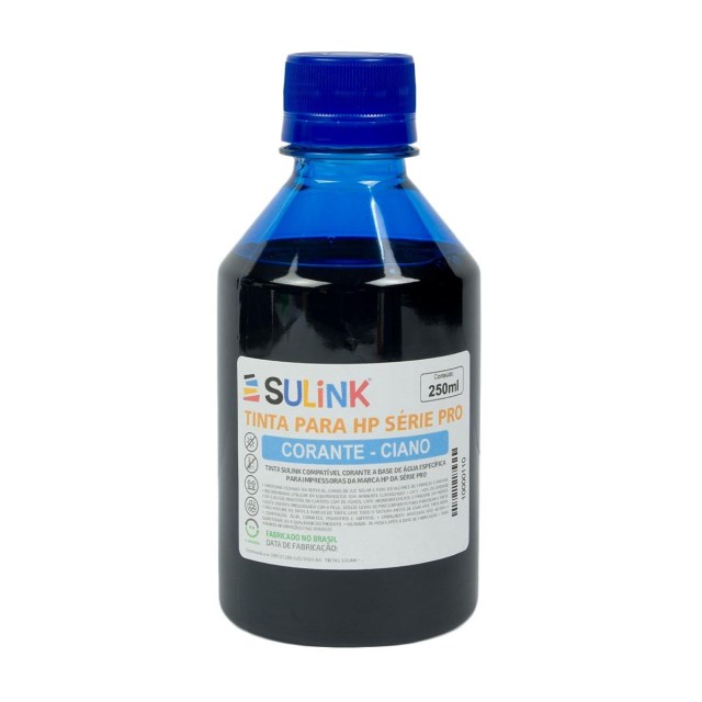 Tinta Sulink para HP Série PRO Corante | 250ml Ciano
