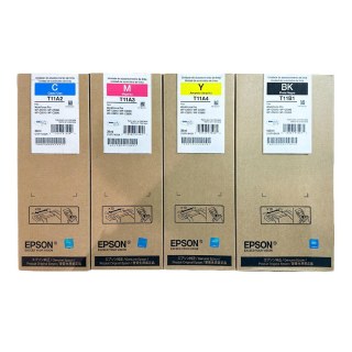 Kit 4 Cartuchos Bolsa de Tinta Original Epson WF-C5310 WF-C5390 WF-C5810 WF-C5890 | (Preto 136ml e 38ml cada Colorido) na Sulink