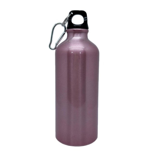 Cantil de Alumínio para Sublimação com Mosquetão | 600ml - Rose em Sulink