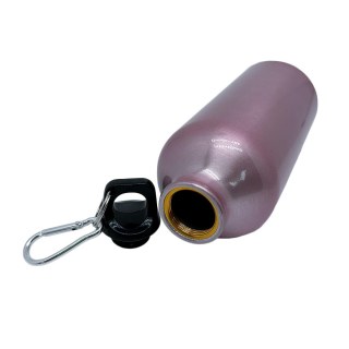 Cantil de Alumínio para Sublimação com Mosquetão | 600ml - Rose em Sulink