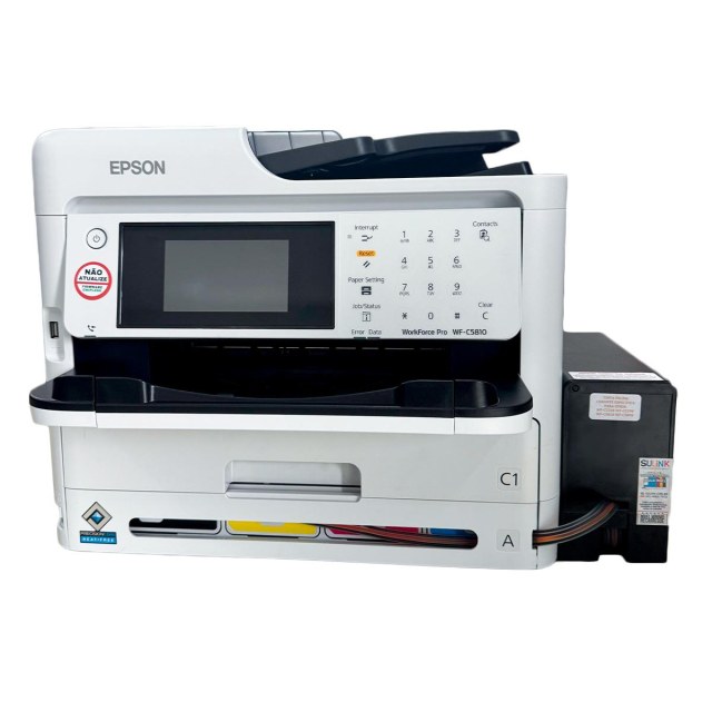 Impressora Multifuncional Epson WorkForce Pro WF-C5810 (A4) com Bulk Ink Instalado | Tinta Sulink Corante WF-Nova na Sulink