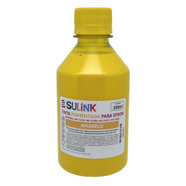 Tinta Sulink Específica para Epson WF-C5310/5390/5810/5890 - Pigmentada | 250ml Amarelo na Sulink