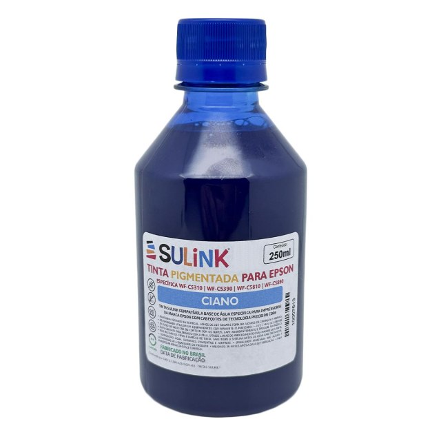 Tinta Sulink Específica para Epson WF-C5310/5390/5810/5890 - Pigmentada | 250ml Ciano na Sulink