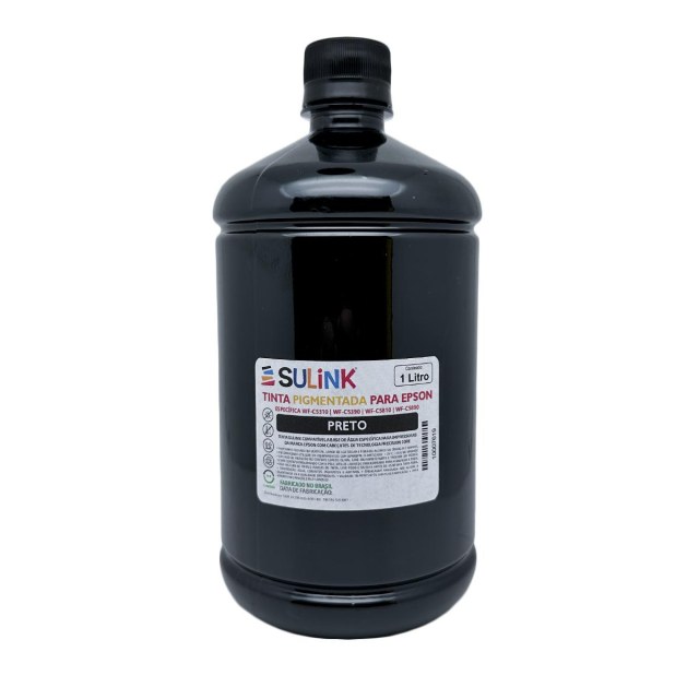 Tinta Sulink Específica para Epson WF-C5310/5390/5810/5890 - Pigmentada | 1 Litro Preto