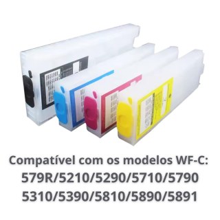 Cartucho Recarregável 4 Cores para Epson WorkForce WF-C5XXX (Ver Modelos na descrição) Modelo 2 | Sem Tinta, Sem Programação na Sulink