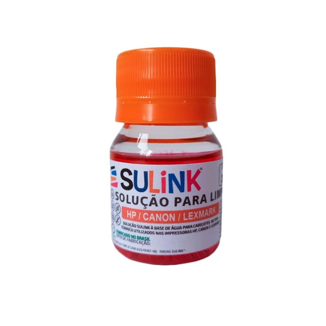 Solução de Limpeza Sulink para Cabeças de Impressão Jato de Tinta Térmica | Impressoras HP Canon Xerox Lexmark 30ml na Sulink
