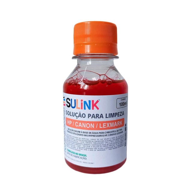 Solução de Limpeza Sulink para Cabeças de Impressão Jato de Tinta Térmica | Impressoras HP Canon Xerox Lexmark 100ml na Sulink