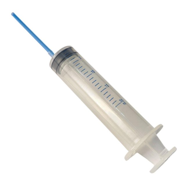 Seringa com Cano Rígido Azul 5cm (20ml) - Ideal para Recarga de Cartuchos e Bulk Ink