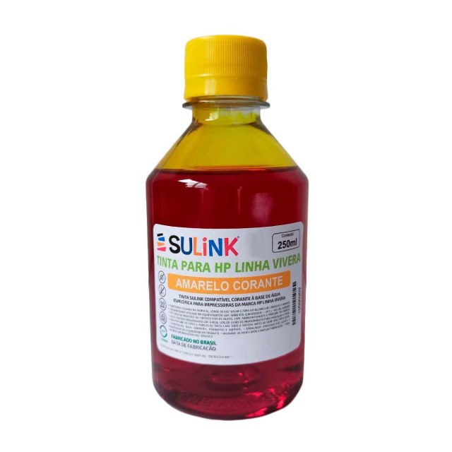 Tinta Sulink para HP Linha Vivera | 250ml Amarelo