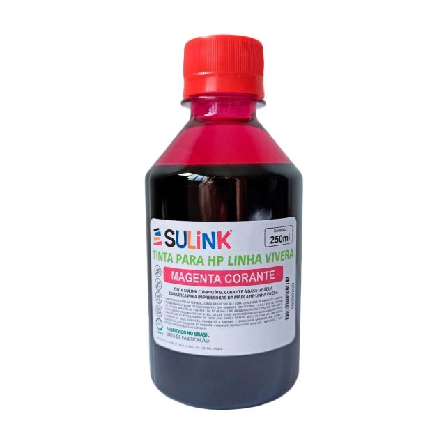 Tinta Sulink para HP Linha Vivera | 250ml Magenta