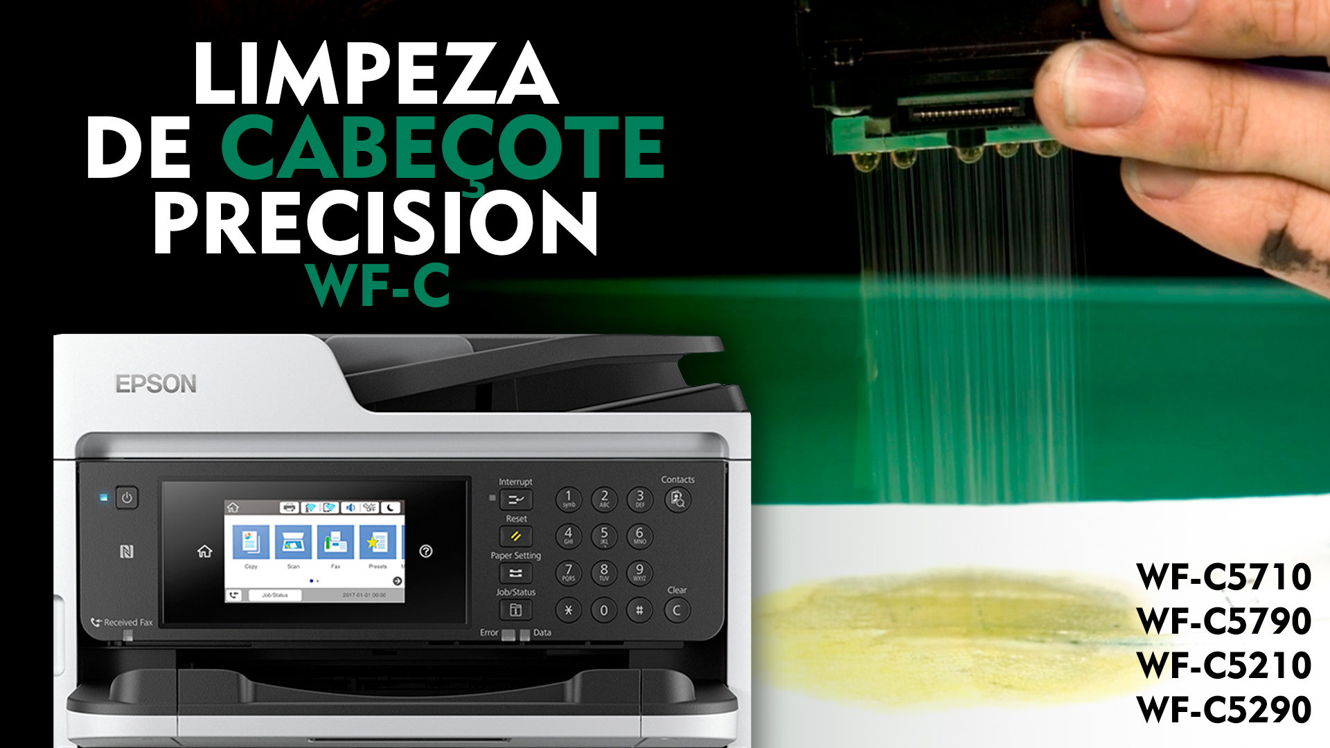 Como desmontar e limpar o cabeçote Precision das impressoras WF-C