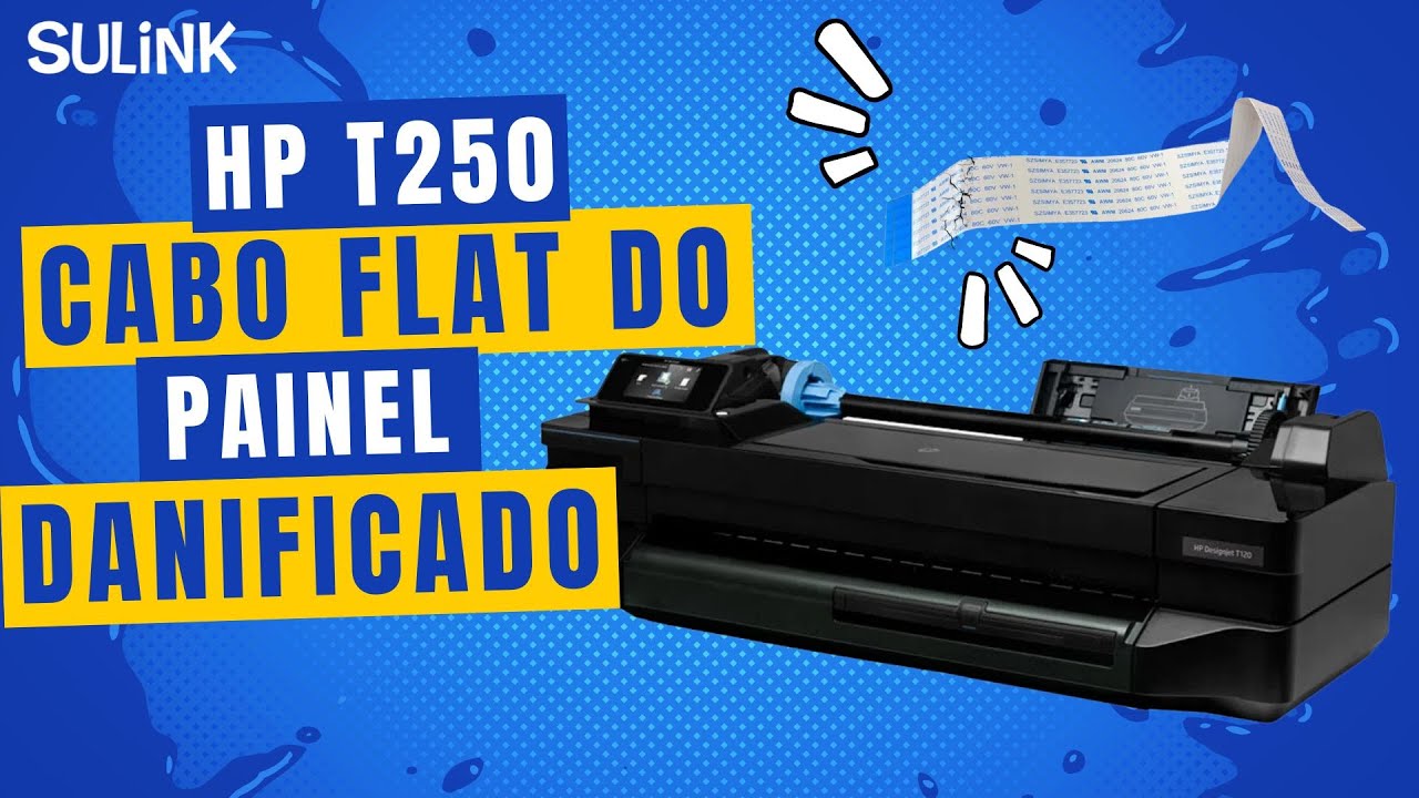 Como trocar o cabo flat do painel nas Plotters HP T120 T130 e similares