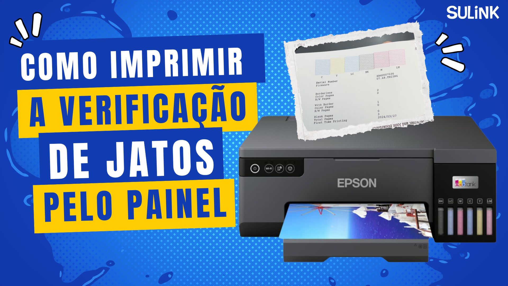 Como imprimir a Verificação de Jatos pelo Painel na impressora Epson L8050
