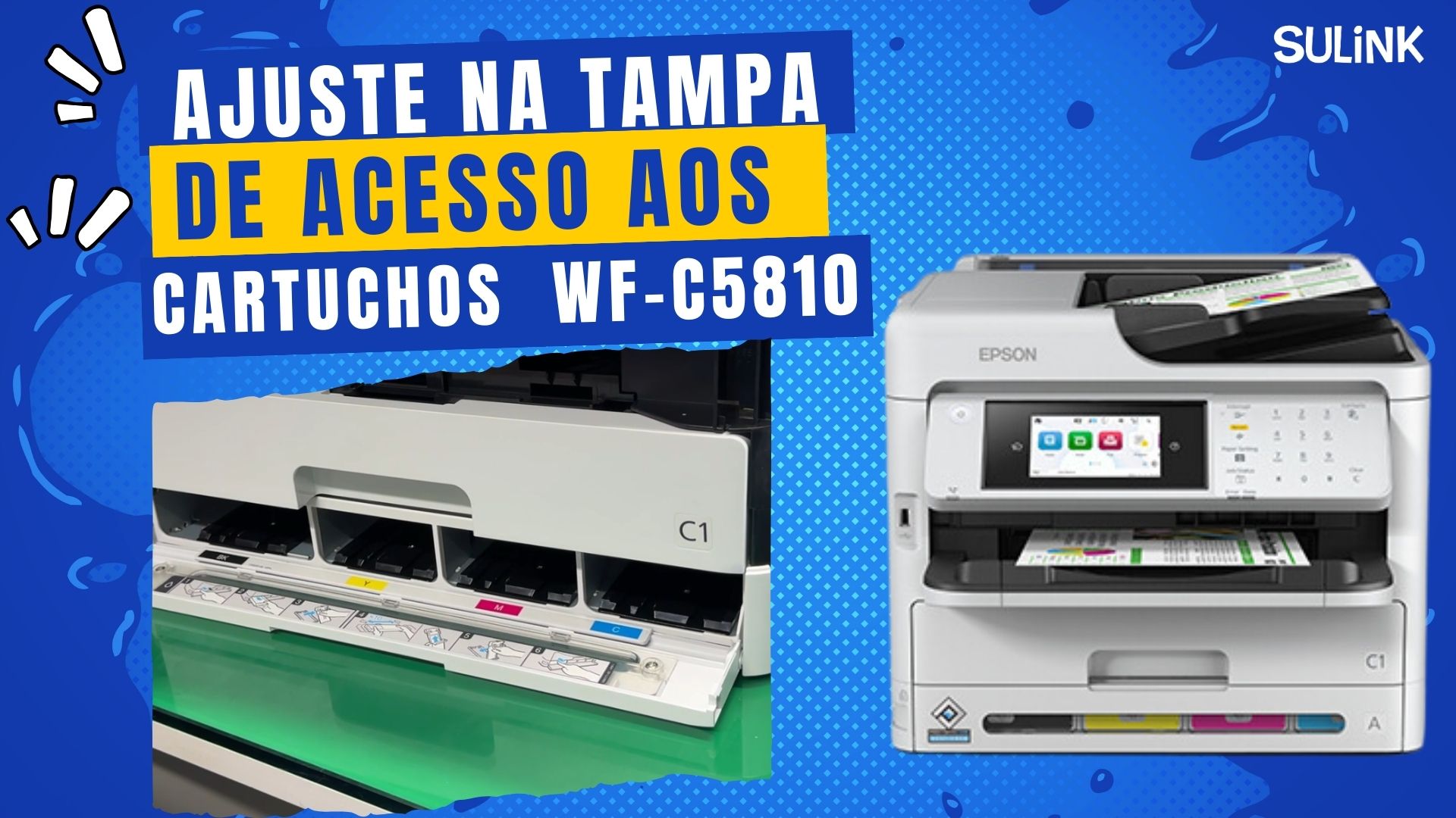Ajuste na Tampa de Acesso aos Cartuchos da impressora Epson WF-C5310 WF-C5390 WF-C5810 WF-C5890