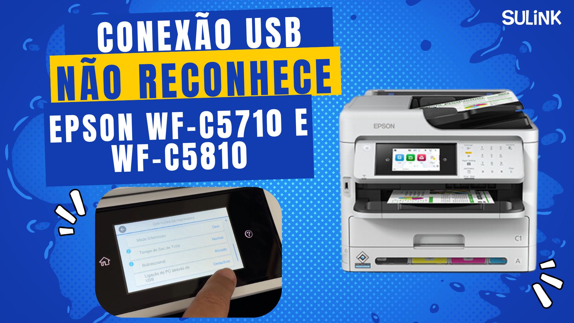 Conexão USB não reconhece na Epson WF-C5710 e WF-C5810