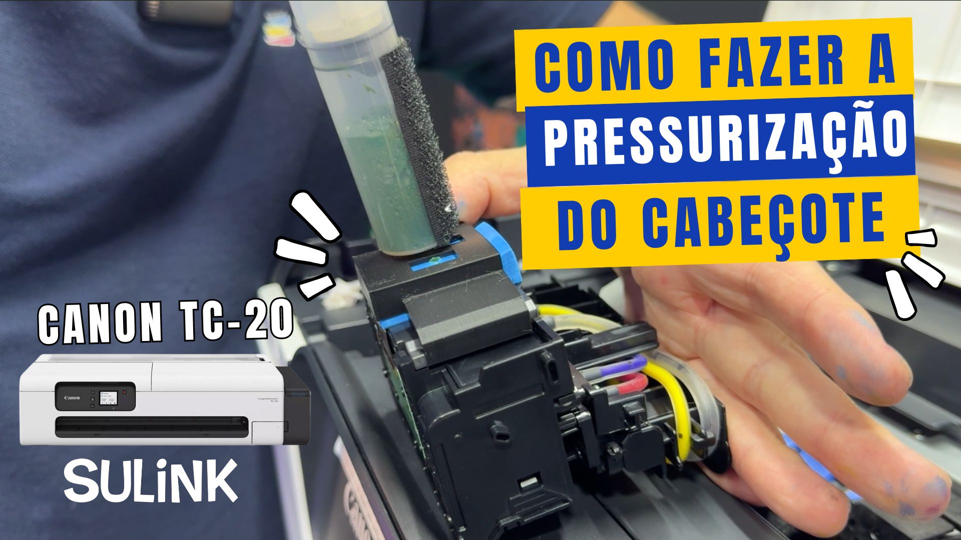Como fazer a Pressurização da Cabeça de Impressão da Canon TC-20 GX5010 GX6010 GX7010