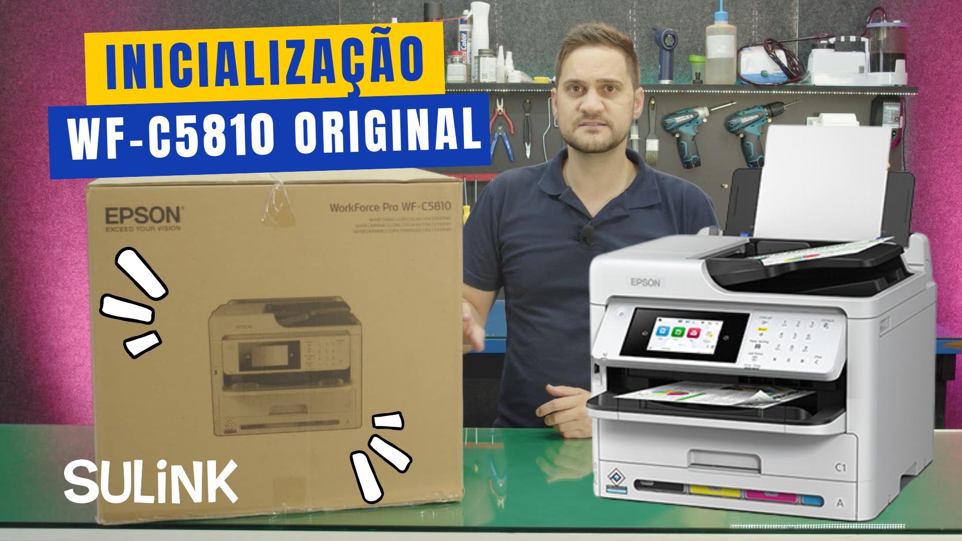 Unboxing e Inicialização da Impressora Epson WF-C5810