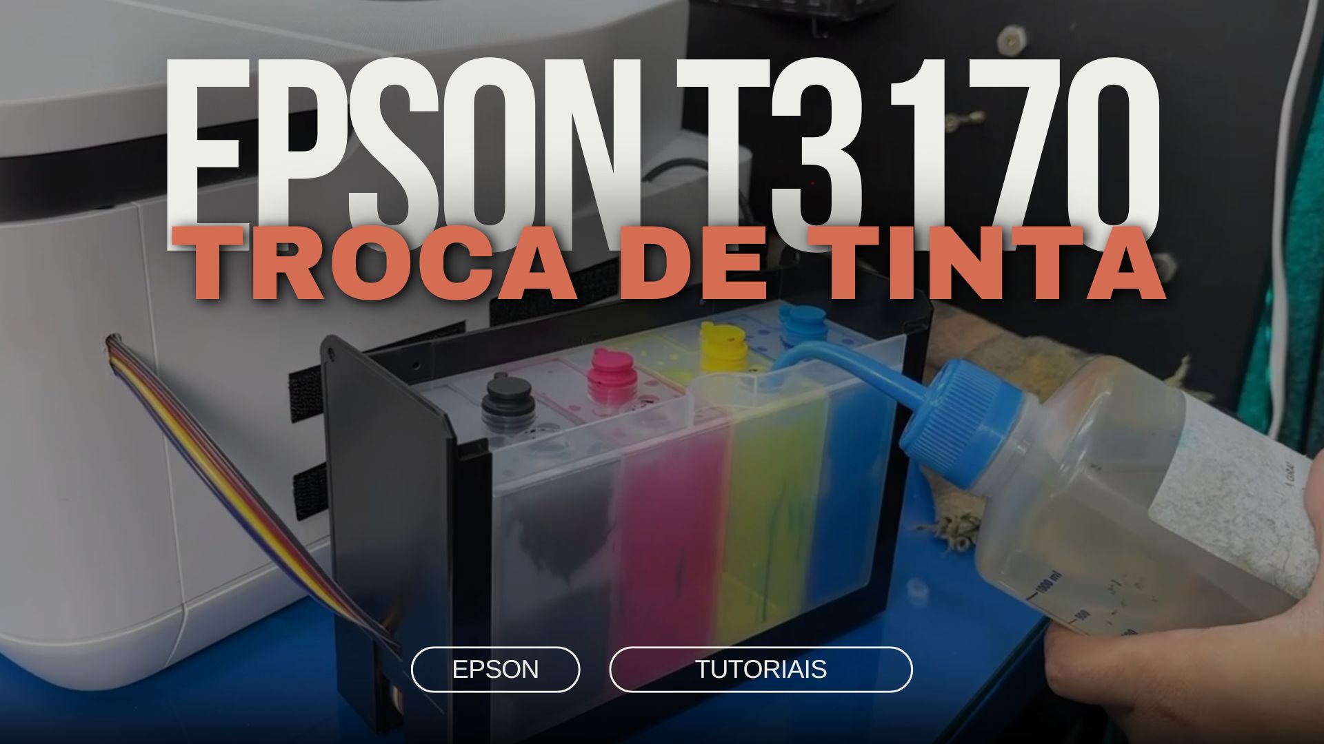 Como trocar a tinta da impressora Epson T3170 com bulk ink instalado