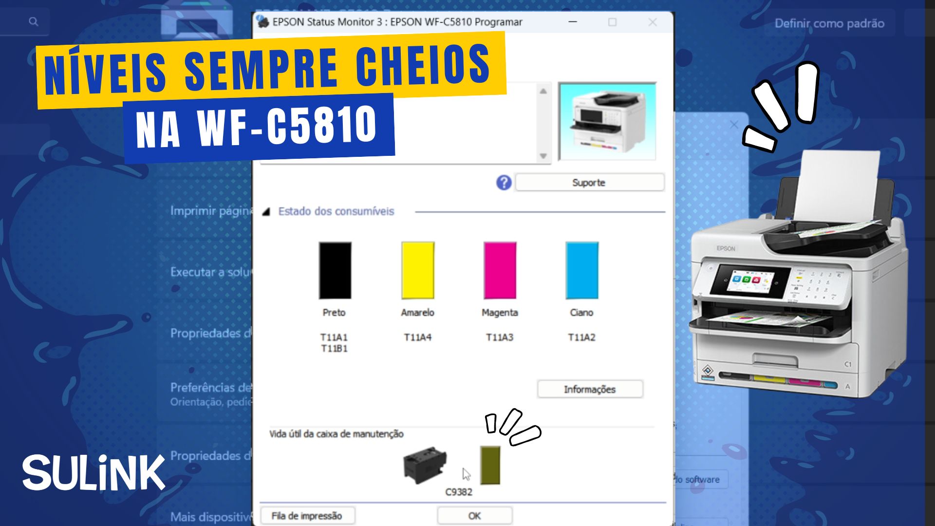 Tutorial Programação Desbloqueio e Ativação Firmware ChipLess Epson WF-C5810