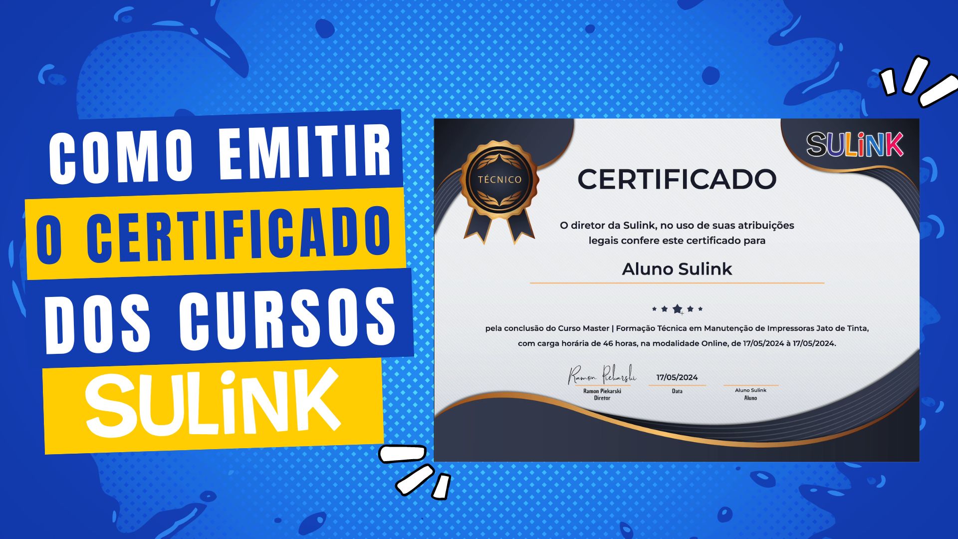 Como Emitir Seu Certificado Após Concluir um Curso Sulink!